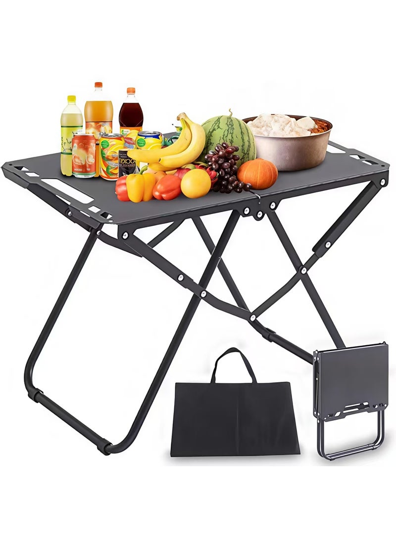 ChenDa Camping Portable Folding Table - Multifunctional Carbon Steel Outdoor Table for Picnic, BBQ & Fishing, Tactical Design with Storage Bag and Light Stand - Image 3